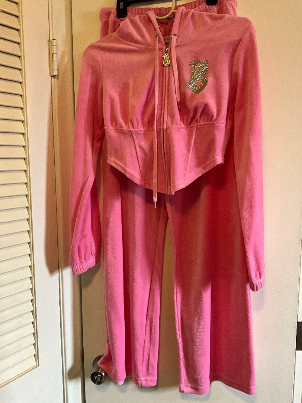 S Pink Bratz Sweatsuit Silver Gem Detail